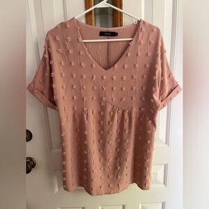 Brand new, Dusty pink short sleeve shirt, sz M (runs a little big)